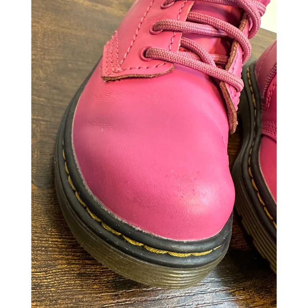 Dr Martens Delaney Hot Pink Leather Kids Boots Side Zip US 9 Toddler 31285 - Picture 6 of 16